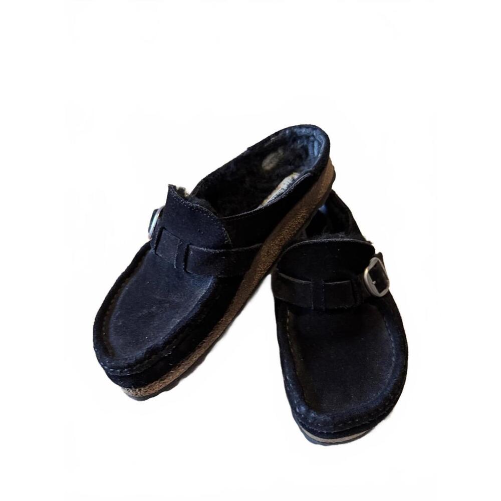 Birkenstock Buckley Black Suede Shearling Lined Slip On size 38/ US 7.5